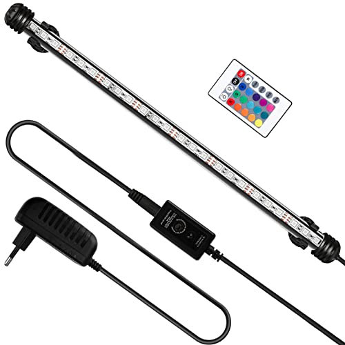 Yakimz Aquarium Beleuchtung LED, 4W Aquarium-Licht RGB, IP67 Wasserdicht, Universal Fit Aquarium Lamp, für Fisch Tank, Pflanzen Aquarium, EU Stecker