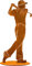 Rostikal Golfspieler Figur 40 cm Gartendeko Rost Golfer Dekofigur Golf Deko Wohnzimmer