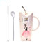 Xfeyaqlo Tazza Ragazza Simpatica Tazze per Ragazze Donne Tazza Femminile, Grande Tazza Caffè Simpatica Carino Tazze Colazione, Perfetto Come Regalo per la Vostra Fidanzata o Moglie, Ceramica 600ml (B)