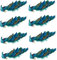 12 Teal blauen Pfau Weihnachtsschmuck mit Clip-on Feder Schwanz, Hochzeit Christbaumschmuck(8 Pack)