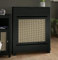 DuraTherm® Radiator Cover Black Painted and Rattan MDF Cabinet Horizontal Slat Storage Drawers & Shelf, Radiator Cabinets for Office Hallway Living Room Bedroom, Small (H: 150cm / W: 96cm / D: 19cm)