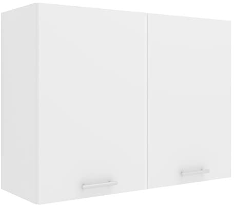 VCM Küchenschrank Breite 80 cm Holztür Hängeschrank Küche Küchenmöbel Esilo Weiß