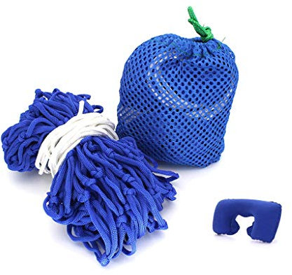 YUHINN Garden Hammock Thick Nylon Rope Camping Hammock,Net Swing Hammock for Outdoor Sleeping Net Bed for Backpacking Beach (Color : Blu)