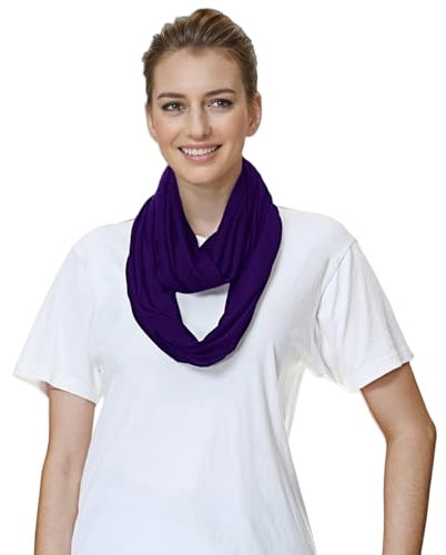 Lina & Lily Modal Premium Jersey Loop Schal für Damen Herren (Dunkelviolett)