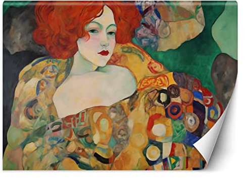 Feeby Papier Peint Intissé Corps Gustav Klimt Femme 400x280 cm multicolore XXL Moderne Décoration Murale Tableaux Muraux Tapisserie Salon Chambre à coucher Art Nouveau Visage