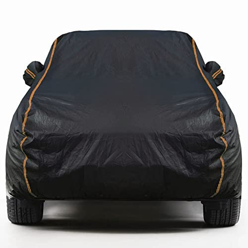 Auto Abdeckplane Wasserdicht für Audi Q2, Autoplanen & Garagen Car Cover Autoschutzdecke Autoabdeckung Vollgarage Winter(Schwarz)