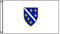 Stormflag Flagge Bosnien und Herzegowina 1992-1998, 3 x 5 m, alte Bosnische Flagge, 90 x 150 cm, Polyester, 90 g, mit Ösen und Doppelnaht