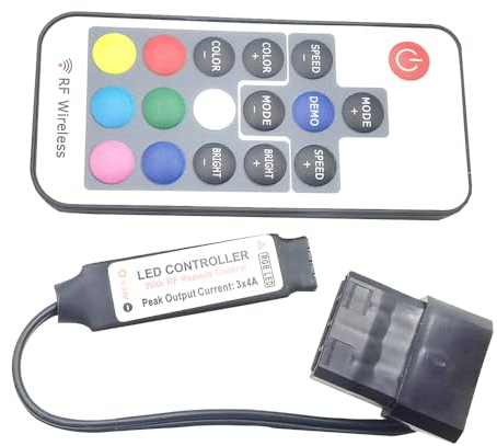 DC12V RGB Controller Mini RF17 tasti telecomando senza fili grande controller RGB a 4 pin per PC computer case 5050 strisce LED illuminazione (12 V 4 pin Molex)