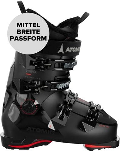 ATOMIC HAWK PRIME 100 GW Skischuhe - Größe 28/28.5 - Alpin-Skischuh in Black/Red - Boots mit 3D Knöchel & Ferse für präzisen Sitz - Ideal für Skifahrer mit mittelbreiten Füßen.