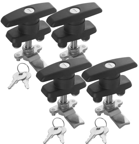 Serratura per Cassetta Sicurezza Postale, 4Pcs Roulotte Serratura Per Cassetta Degli Attrezzi Cassette Delle Lettere Serratura Per Cassetti Serratura A Leva Per Mobili Ante Di Armadi Scrivanie
