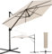 Homall Sonnenschirm Alu ø 330cm,Ampelschirm 360°Drehbar,Sonnenschirm Balkon mit StäNder Kurbelvorrichtung SchutzhüLle,Sonnenschirm Groß Wasserdicht und UV-Schutz 50+ Marktschirm,Beige