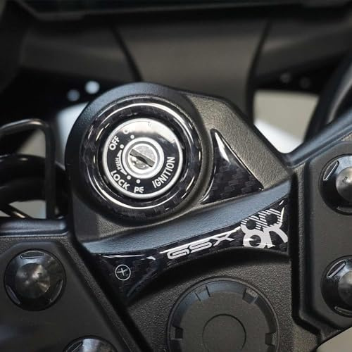 LABELBIKE 3D Motorrad Schlüsselzonenaufkleber kompatibel mit Suzuki | GSX-8R, Zündschutzharz, kratzfest, Dekoration