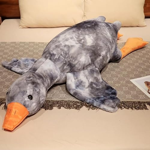 Zinsale 50-160 cm Riesige Gans Plüschtiere Große Ente Puppe Weiches Kuscheltier Schlafkissen Kissen für Kinder und Mädchen (Grau, 50CM)