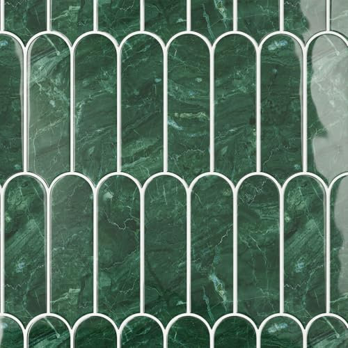 VaryPaper 3d Fliesenaufkleber Marmor Grün Küchenfliesen Selbstklebend Klebefolie Fliesenoptik 30.5cmx30.5cm 10 Stück Badfliesen überkleben Wandfliesen Selbstklebend Küche PVC Fliesen Küchenrückwand