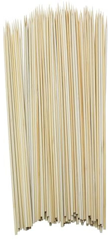 Holz Lagerfeuer Spieß 100 Stück natur - 100 cm x Ø 6 mm - Barbecue Spieße zum Grillen - Holzstab Holzspieß für Grill Feuerkorb Kamin Festival Camping