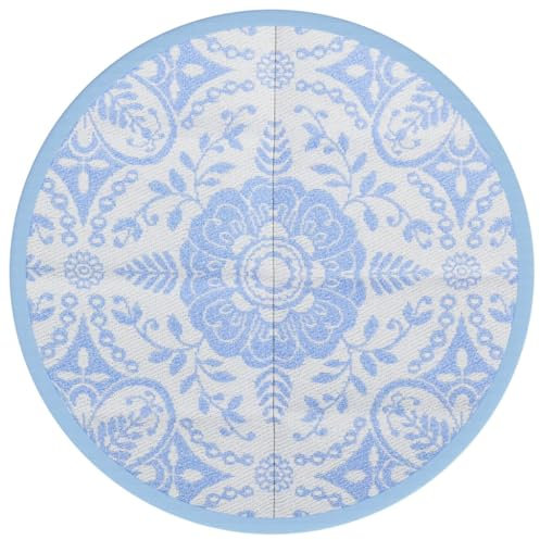 vidaXL Outdoor-Teppich Babyblau Ø200 cm PP