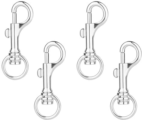 NQEUEPN 4pcs Flag Clips for Flagpole Rope, Heavy Duty Flag Pole Clip Multi-Purpose Swivel Snap Hooks Zinc Alloy Lobster Claw Clasps for Dog Leash Keychains Camping Tent Boat Rope