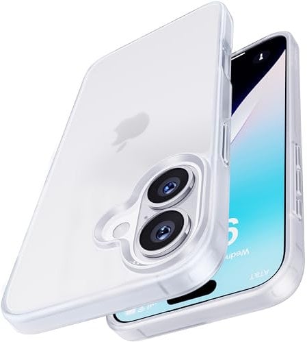 CASEKOO Armor Shockproof Designed for iPhone 16 Case [12FT Military Grade Protection] Matte Finish Protective Phone Case Anti-Fingerprint Thin Slim Hard Cover for iPhone 16 - White