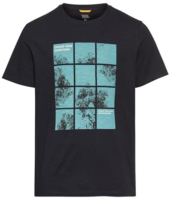 camel active Herren T-Shirt mit Print aus Organic Cotton Dunkelblau, Menswear-XL