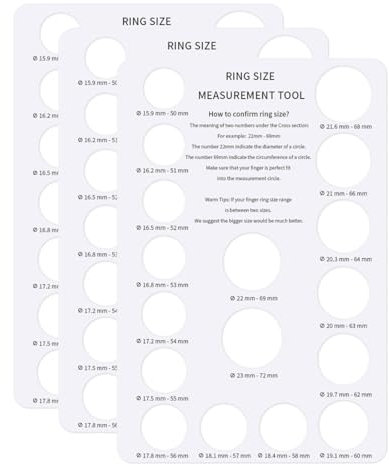 NHPY 3 Pezzi Misura Anelli, Misuratore Anelli, Misuratore Per Anelli, Ring Sizer Scale Di Misura Strumenti Per Misurare Gli Anelli Diametri Strumenti Di Dimensionamento Delle Dita
