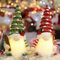 kopotma 2 Stücke Weihnachtswichtel-Dekoration mit Lichtern, Weihnachtswichtel aus Plüsch, schwedische handgefertigte Plüschwichtel-Ornamente, Elfen-Weihnachtsdekoration für den Tisch zu Hause