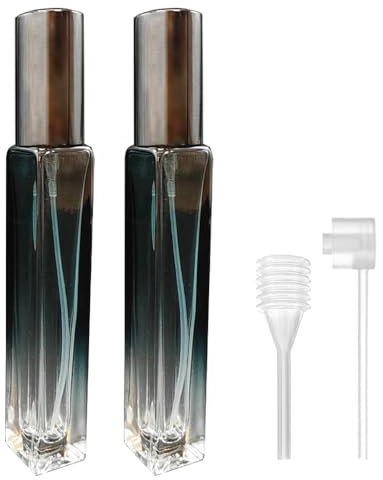 Perfume Atomiser Refillable, Travel Perfume Bottle, Portable Mini Refillable Perfume Atomizer Bottle,Travel Perfume Atomiser Mini Small Empty Spray Glass Bottles-10 ML/2 Packs (Gradient Green))