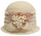 ZLYC Damen Winter Wolle Fischerhüte Blumen 1920s Vintage Bowler Hut(Gemischtes Beige),Einheitsgröße