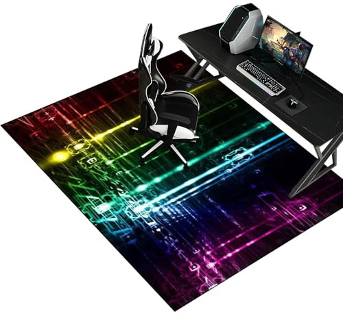 Fzamudng Bürostuhl Unterlage, Gaming Teppich Stuhlunterlage, Bodenschutzmatte bürostuhl, Schutzmatte für Teppichböden 120 x 150 cm, Bodenmatte Stuhlunterlage, schreibtischstuhl unterlage für Laminat