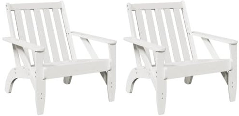 vidaXL Adirondack-Gartenstühle 2Stk. Weiß 75x77x77cm Massivholz Kiefer, Gartenstuhl, Stuhl, Relaxsessel, Relaxstuhl, Gartensessel, Terrassenstuhl