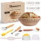 Kixiyou 10-teilig Gärkorb Brot Set, 23 cm Gärkorb rund und Komplettset Backzubehör, Gärkörbchen für Brot brot backen Gärkorb rund Einsteigerset für Anfänger