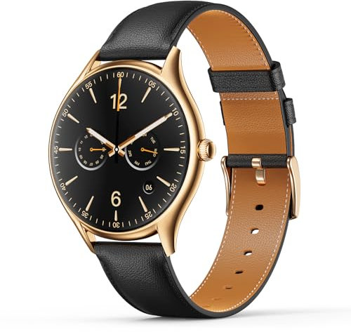 BOALZETD Smartwatch Damen mit 1,43 AMOLED Touchscreen, Fitnessuhr mit Schrittzähler 120+ Sportmodi IP68 Wasserdicht Puls/SpO2/Menstruationszyklus/Schlafmonitor für iOS und Android, Roségold Schwarz