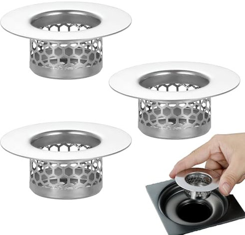 3 Stück Universal-Abflusssieb, geeignet für Abflüsse im Badezimmer, Spüle, Küche, Abflusssieb für Badezimmer mit 2,5 – 4,3 cm Durchmesser.