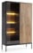 Komodee Laval WTSZ104 - Schrank mit LED Beleuchtung, Schwarz, Eiche Wotan, Lamella, Breite 104 cm, Höhe 166 cm, Tiefe 39 cm