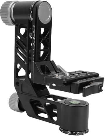 Gimbal Tripod Head 360 ° Panoramic, Gimbal Tripod Head Heavy Duty Aluminum Alloy with Arca Type Quick Release Plate, Camera Tripod Stabilizer, Load Capacity Up to 25kg / 55.1lbs