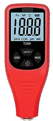 Paint Thickness Gauge, TC200 Grey Car Paint Coating Thickness Gauge 0.1um/0-1500 Car Paint Film Thickness Tester Measuring for Used Car Buyer(Rosso)