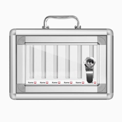 YAONJS Armoire pour Téléphone Portable, Boîte De Rangement pour Téléphone Portable avec Cadenas, Boîte De Rangement en Alliage D'aluminium, Coffre-Fort pour Étudiant(6 Bits)