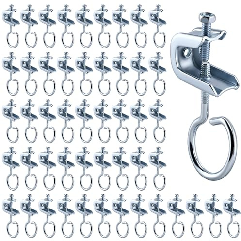 Patioer 50 Stück Trägerklemmen, 6,35 mm x 20 Stahl, kleine C-Klemmen mit Maschinengewinde, Zaumzeugringe, Kabeldraht, Stützbügel (3,8 cm Zaumzeugringe)