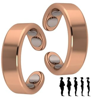 Hanaoops 2PCS Sömni Ring Damen Wechseljahre, Magnetfeldtherapie-Ringe, Wechseljahreshilfe Ring Magnetring für Wohlbefinden Verstellbare Magnetische Therapie Ringe