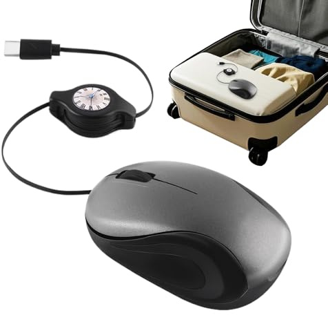 Souris De Accessoires Informatiques Silencieux Ergonomiques Optiques | Souris d'Ordinateur Portables Rétractables à 3 Boutons Joueurs Programmeurs Nomades Numériques Bureau