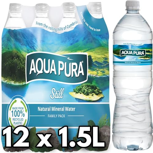 Aqua Still Natural Mineral Water 1.5L - Pack of 12 - Great Taste - Premium British Mineral Water