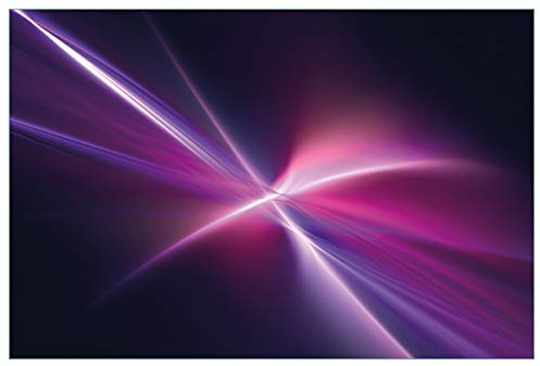 Wallario Küchenrückwand selbstklebend 90 x 60 cm, Motiv: Abstrakte Formen und Linien schwarz lila pink weiß | Spritzschutz abwischbar & pflegeleicht