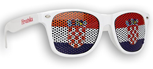 Promo Trade 10 x - Fanbrille - Sonnenbrille – Kroatien - Brille - Weiß - Rot Weiß Blau - Croatia - Hrvatska - Fan Artikel