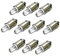 LED-Mafia 10x BA7S - 12V - weiß blau rot grün gelb - Halogen Tachobeleuchtung Tacho Instrumentenbeleuchtung Cockpit (weiß)