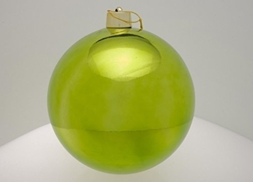 Shophaus24 Grosse Weihnachtskugel lindgrün Glanz aus Kunststoff. 25cm. 1 Stück
