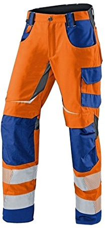 KÜBLER REFLECTIQ Warnschutz-Sommerhose PSA 2 | Warnorange/Blau | Größe 46