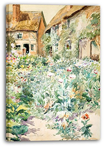 Printed Paintings Leinwand (80x120cm): Edmund Henry Garrett - Cottage Garden, Warwick, England