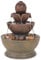 vidaXL Zimmerbrunnen mit Pumpe Dekobrunnen Springbrunnen Zierbrunnen Wasserspiel Tischdekoration Brunnen Polyresin Kunststoff-Basis Braun