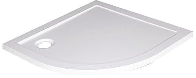 ONDÉE, Receveur de douche semi, circulaire en résine SMC blanc de haute densité et résistant aux chocs, Evacuation Ø90mm, 90x90x4 cm, Vendu sans bonde de vidage