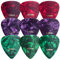 kwmobile 9x Gitarren Plektrum Blättchen - 3 verschiedene Stärken 0,46mm 0,71mm 0,96mm - Plektren Set für akustische Gitarre E-Gitarre - in 3 Farben