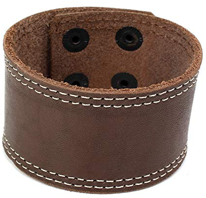 Sulla Breites Lederarmband modisches Leder Armband Band mit Druckknöpfen handgemacht in Deutschland für das Handgelenk Armreif Für Männer